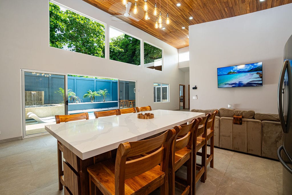 Inside the kitchen of Casa Carlayna in Playa Potrero, Guanacaste